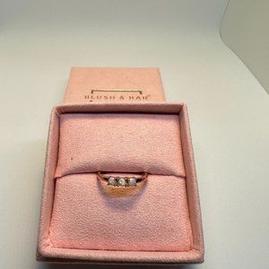 18K Rose Gold Ladies Three Stone Opal Ring